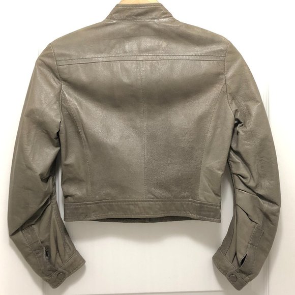✨HOST PICK✨ BCBGMaxAzria (Lead) Crop Moto Leather Jacket - Size XXS - Picture 2 of 14